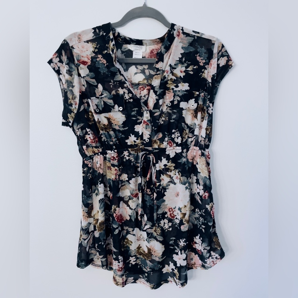 Siren Rily Maternity top Blouse floral top shirt size medium